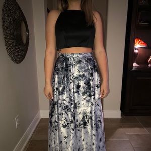 PETITE Two-Piece Black and Floral Dress